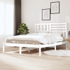 Estructura de cama sin colchón madera maciza blanca 120x190 cm