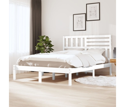 Estructura de cama sin colchón madera de pino blanco 135x190 cm