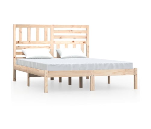 Estructura de cama sin colchón madera maciza pino 140x190 cm