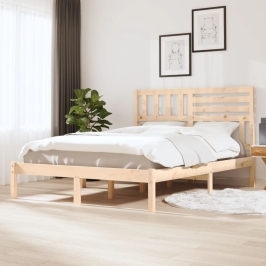Estructura de cama sin colchón madera maciza pino 140x190 cm