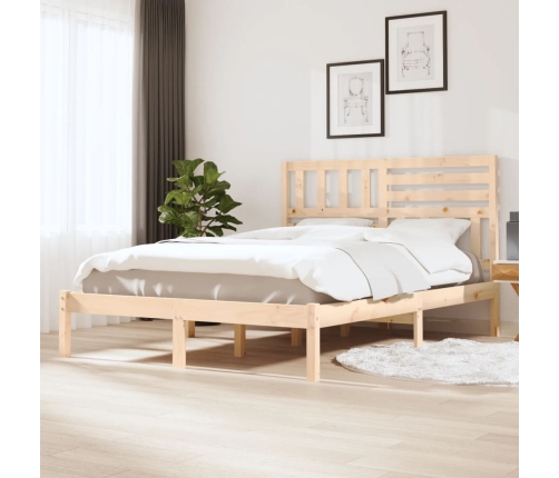 Estructura de cama sin colchón madera maciza pino 140x190 cm