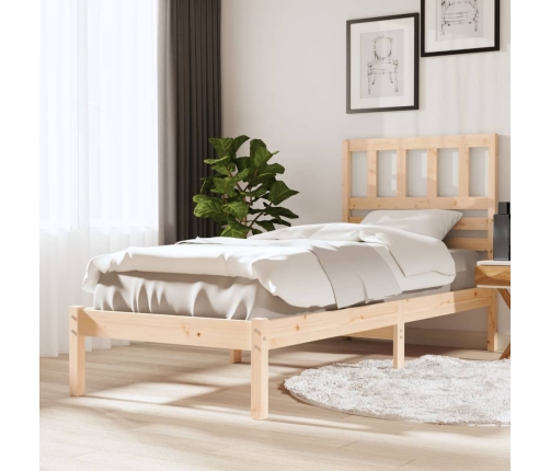 Estructura de cama sin colchón madera maciza de pino 90x200 cm