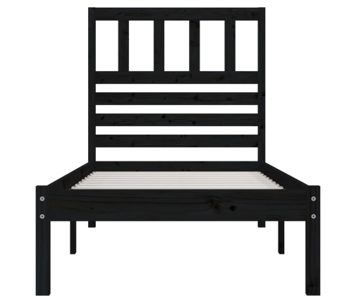 Estructura de cama sin colchón madera de pino negro 100x200 cm