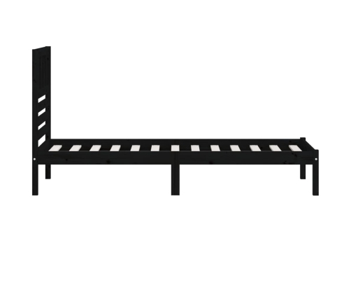 Estructura de cama sin colchón madera de pino negro 100x200 cm