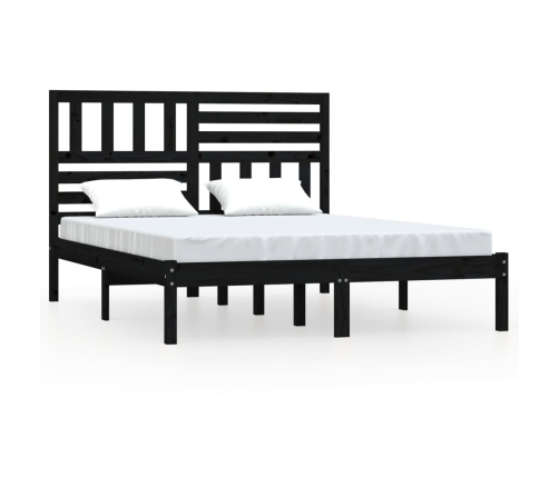 Estructura de cama madera maciza de pino negro 120x200 cm