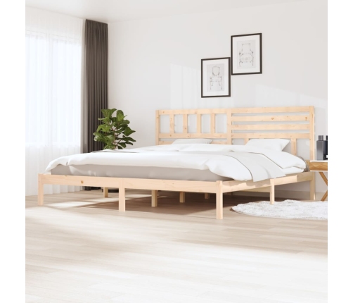 Estructura de cama sin colchón madera maciza de pino 180x200 cm