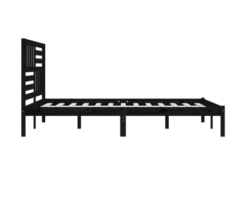 vidaXL Estructura de cama de madera maciza negra 180x200 cm