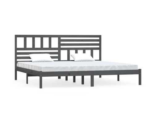 Estructura de cama sin colchón madera de pino gris 200x200 cm