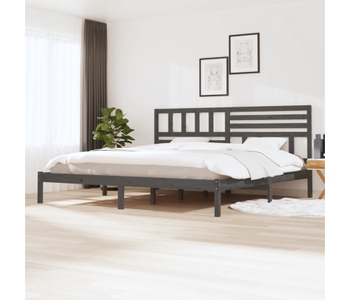 Estructura de cama sin colchón madera de pino gris 200x200 cm