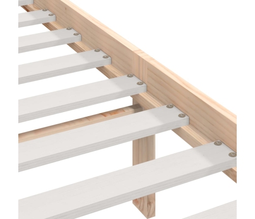 Estructura de cama individual pequeña madera maciza 75x190 cm