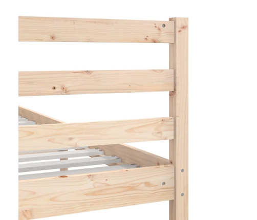 Estructura de cama individual pequeña madera maciza 75x190 cm