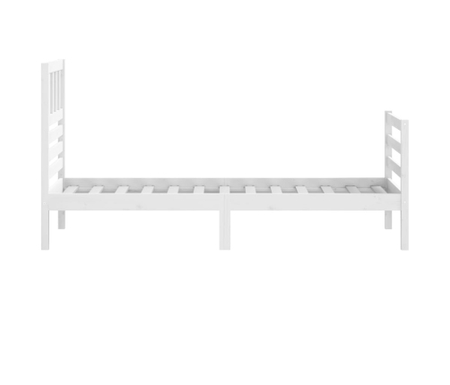 Estructura de cama individual madera maciza blanco 75x190 cm