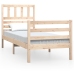 Estructura de cama individual de madera maciza 90x190 cm