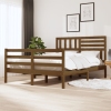 Estructura de cama doble madera maciza marrón miel 120x190 cm