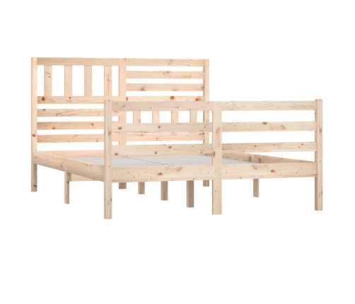 Estructura cama doble pequeña madera maciza 135x190 cm