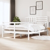 Estructura de cama doble de madera maciza blanco 135x190 cm