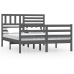 Estructura de cama doble madera maciza gris 135x190 cm