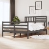 Estructura de cama doble madera maciza gris 135x190 cm