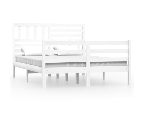 Estructura de cama sin colchón madera maciza blanco 140x190 cm