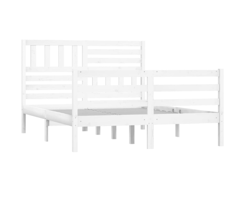 Estructura de cama sin colchón madera maciza blanco 140x190 cm