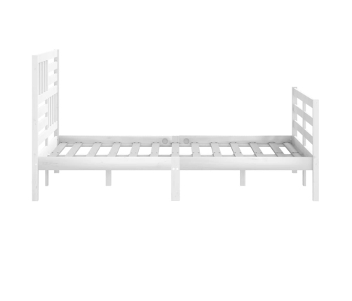 Estructura de cama sin colchón madera maciza blanco 140x190 cm