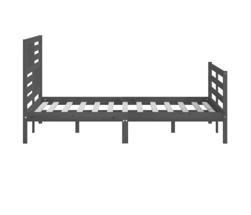 Estructura de cama sin colchón madera maciza gris 140x190 cm