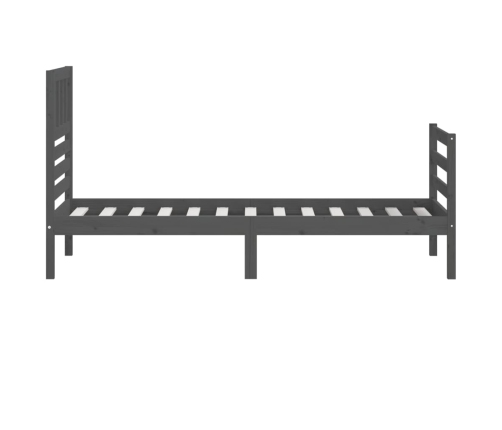 vidaXL Estructura de cama madera maciza gris 90x200 cm