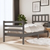 vidaXL Estructura de cama madera maciza gris 90x200 cm