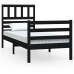 vidaXL Estructura de cama madera maciza negro 90x200 cm