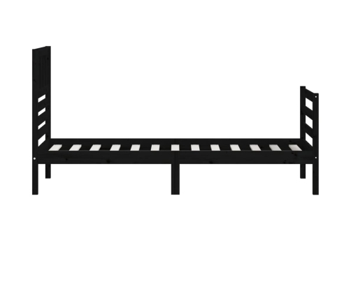 vidaXL Estructura de cama madera maciza negro 90x200 cm