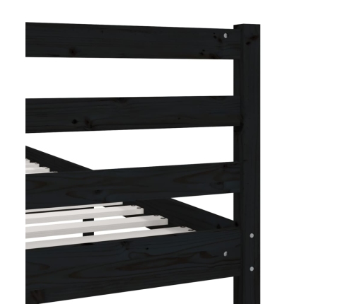 vidaXL Estructura de cama madera maciza negro 90x200 cm