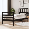 vidaXL Estructura de cama madera maciza negro 90x200 cm