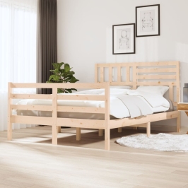 Estructura de cama sin colchón madera maciza 140x200 cm