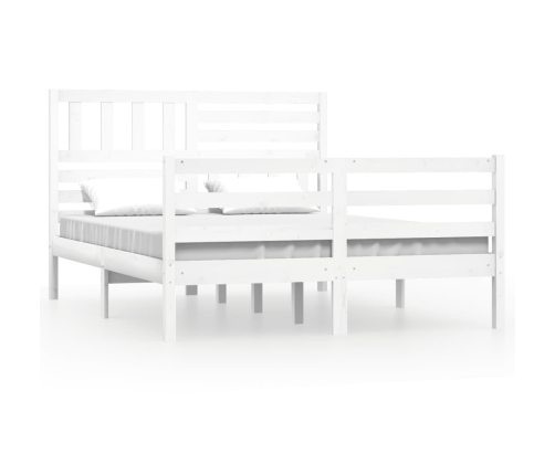 Estructura de cama sin colchón madera maciza blanco 160x200 cm