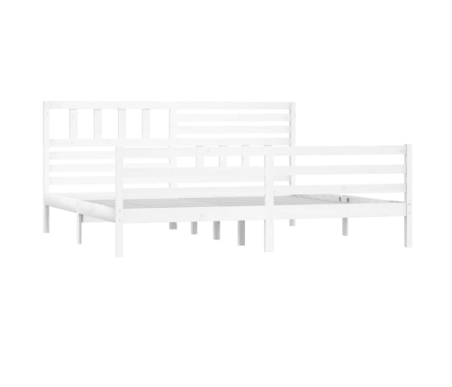 Estructura cama de madera maciza blanca super king 180x200 cm