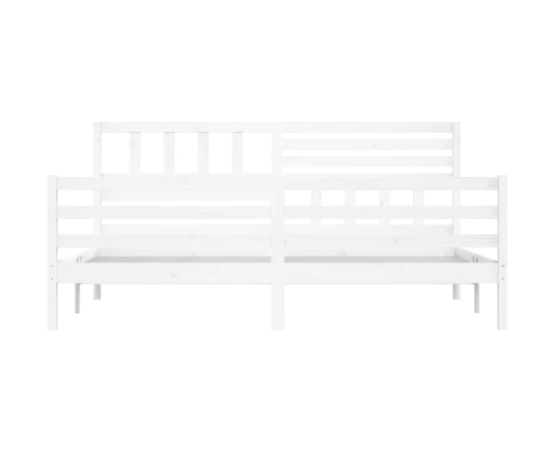 Estructura cama de madera maciza blanca super king 180x200 cm