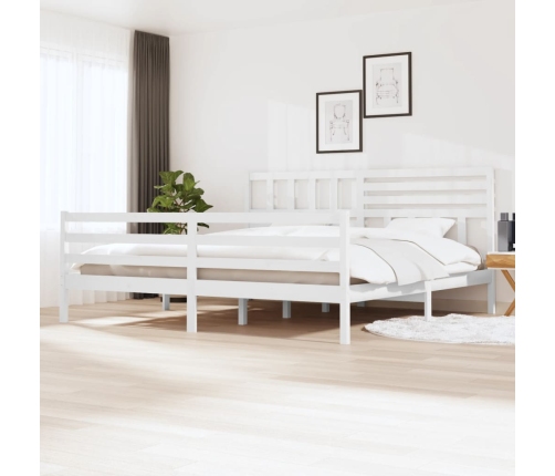 Estructura cama de madera maciza blanca super king 180x200 cm