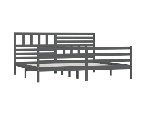 vidaXL Estructura de cama de madera maciza gris 200x200 cm