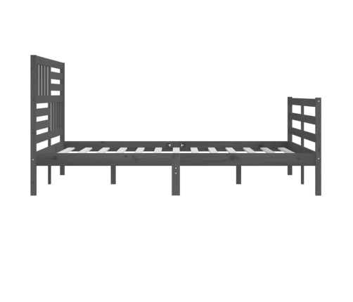 vidaXL Estructura de cama de madera maciza gris 200x200 cm