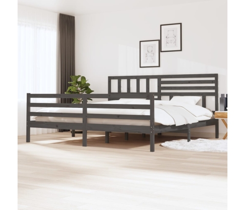 vidaXL Estructura de cama de madera maciza gris 200x200 cm