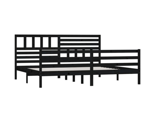 Estructura de cama sin colchón madera maciza negro 200x200 cm