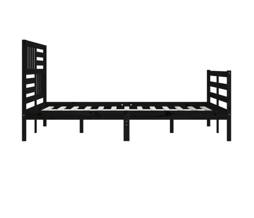 Estructura de cama sin colchón madera maciza negro 200x200 cm