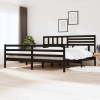 Estructura de cama sin colchón madera maciza negro 200x200 cm