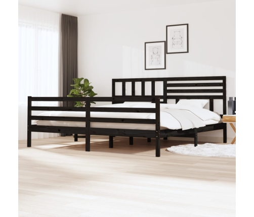 Estructura de cama sin colchón madera maciza negro 200x200 cm