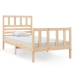 Estructura de cama individual pequeña madera maciza 75x190 cm