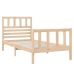 Estructura de cama individual pequeña madera maciza 75x190 cm