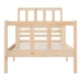 Estructura de cama individual pequeña madera maciza 75x190 cm