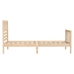 Estructura de cama individual pequeña madera maciza 75x190 cm