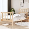 Estructura de cama individual pequeña madera maciza 75x190 cm