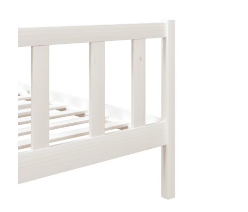 Estructura de cama individual madera maciza blanco 75x190 cm